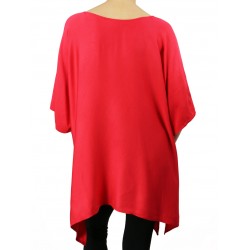 Hand-painted red viscose blouse