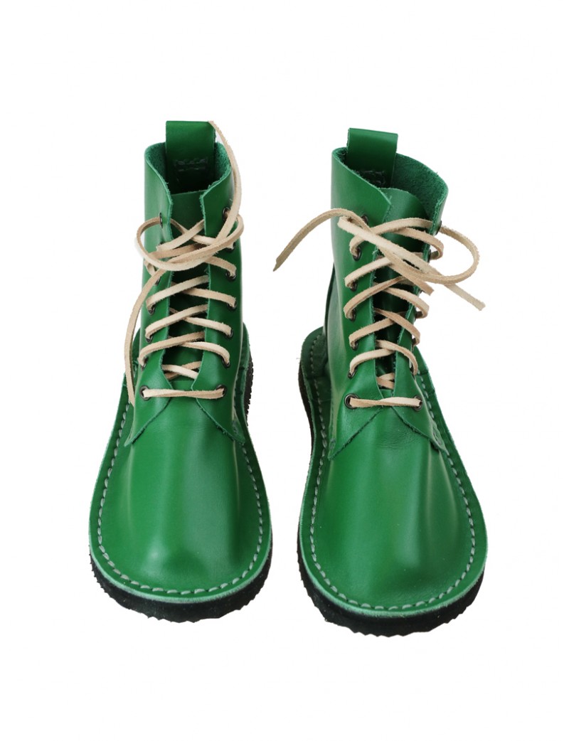 Ręcznie robione buty skórzane w kolorze zielonym