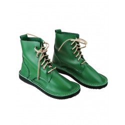 Green leather handmade shoes