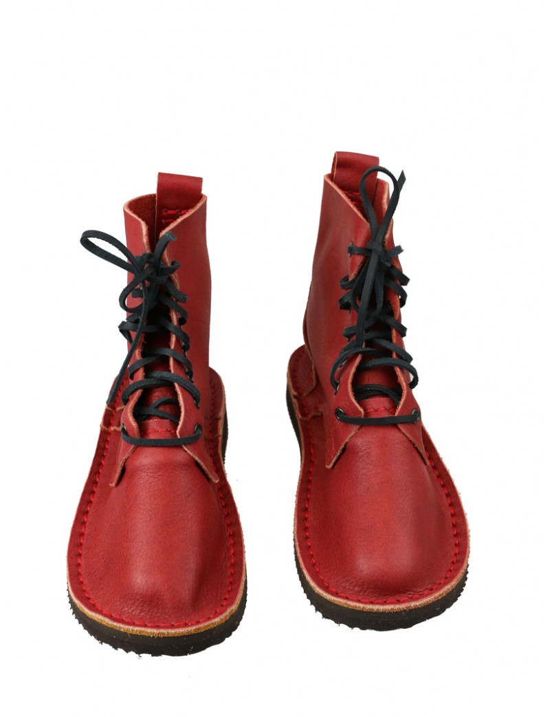 Ręcznie robione buty skórzane w kolorze czerwonym