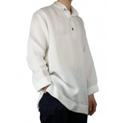 Loose linen shirt with stand-up collar Naturally Podlasek