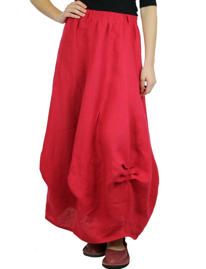 Red linen skirt Naturally Podlasek