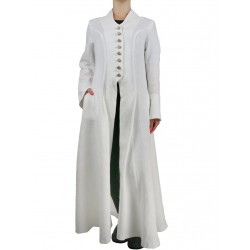 White gothic coat made of linen