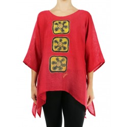 Red linen blouse for the summer NP