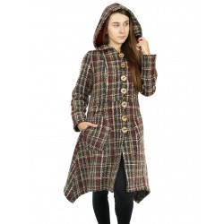 Women's winter coat with a fashionable Naturally Podlasek check