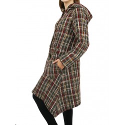 Damski płaszcz na zimę w modną kratę Naturalnie Podlasek