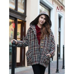 Women's checked hooded jacket NP