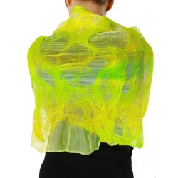 Women's colorful poncho made of silk and delicately wet-felted.