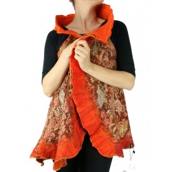 Women's vest, hand-felted with merino wool