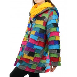 Patchwork jacket made of Podlasek steamed wool