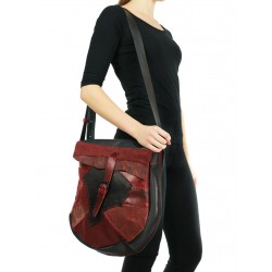 Large, artistic cross-body bag for women