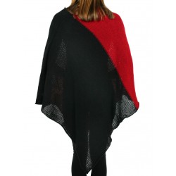 Women's knitted acrylic wool poncho