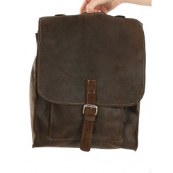 Brown leather backpack for women and men available in the NP store