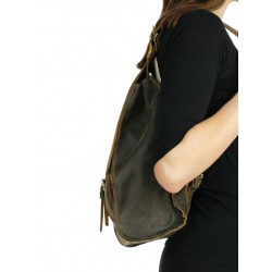 Oliwkowy skórzany plecak damski i męski dostępny w sklepie Naturalnie Podlasek