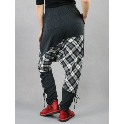 Women's checkered trousers by Aladdin with a lowered crotch