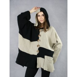 Oversized linen hooded jacket NP