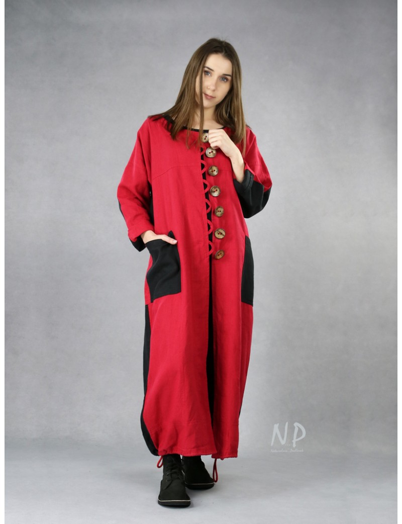Women's red linen coat NP