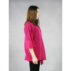 Women's pink linen blouse.