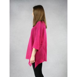 Women's pink linen blouse.