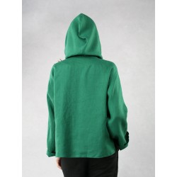Green linen hoodie