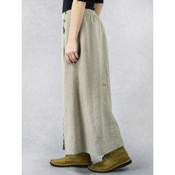 Long linen wrap skirt