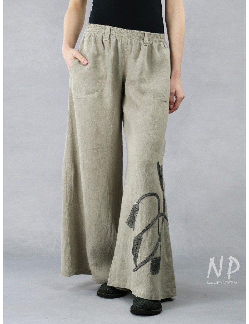 Women's linen trousers - linen clothes in Naturally Podlasek