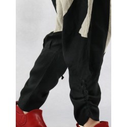 Linen Aladynka pants with a lowered crotch and tapered legs