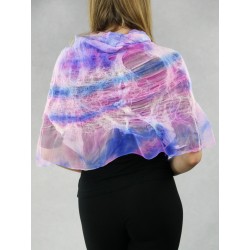 Hand-felted silk cape in the form of a poncho, perfect for a dress or a coat