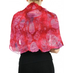 Hand-felted silk cape in the form of a poncho, perfect for a dress