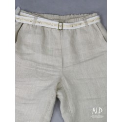 Men's linen trousers with an elasticated belt