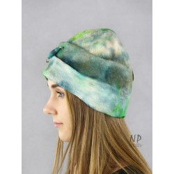 Women's silk-felted merino wool hat