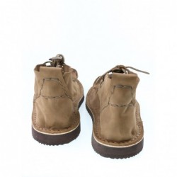 Hand-sewn brown genuine leather moccasin shoes