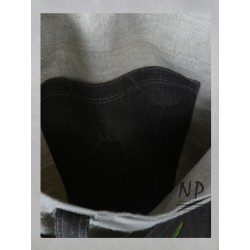 Hand-painted, large linen shoulder bag, Shopper type