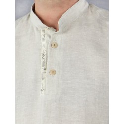 Men's linen shirt in light natural linen color