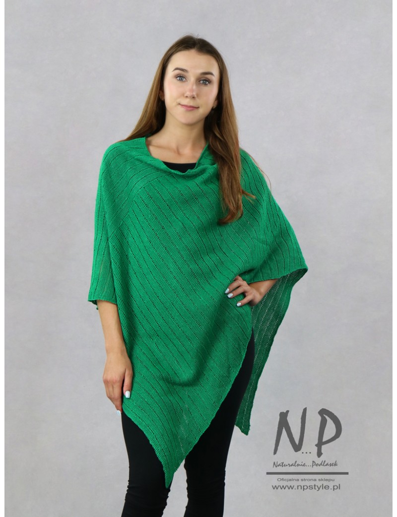 Women's knitted linen poncho