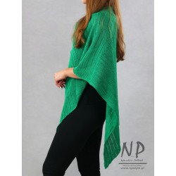 Women's knitted linen poncho