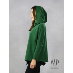 Hand-painted green oversize hoodie