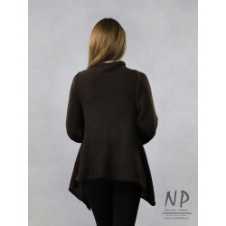 Brown wool oversize cardigan sweater