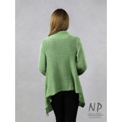Green wool oversized cardigan sweater