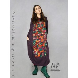 Hand-painted knitted oversize maxi dress, made in the style of a baubles
