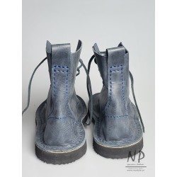 Handmade gray leather high boots from Trek
