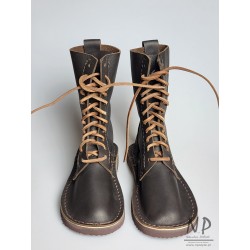 Handmade brown leather Cockney high boots from Trek