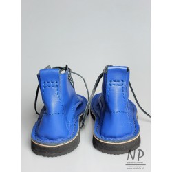 Ręcznie szyte niebieskie skórzane buty Basic 5 firmy Trek