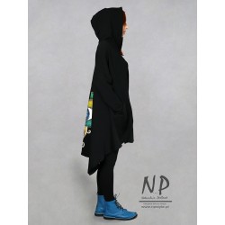 Hand-painted black zip-up hoodie