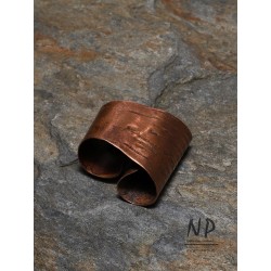 Handmade unique ring made of copper sheet