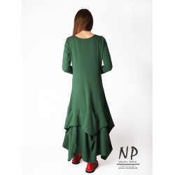Maxi dress with a detachable bottom, made of cotton fabric