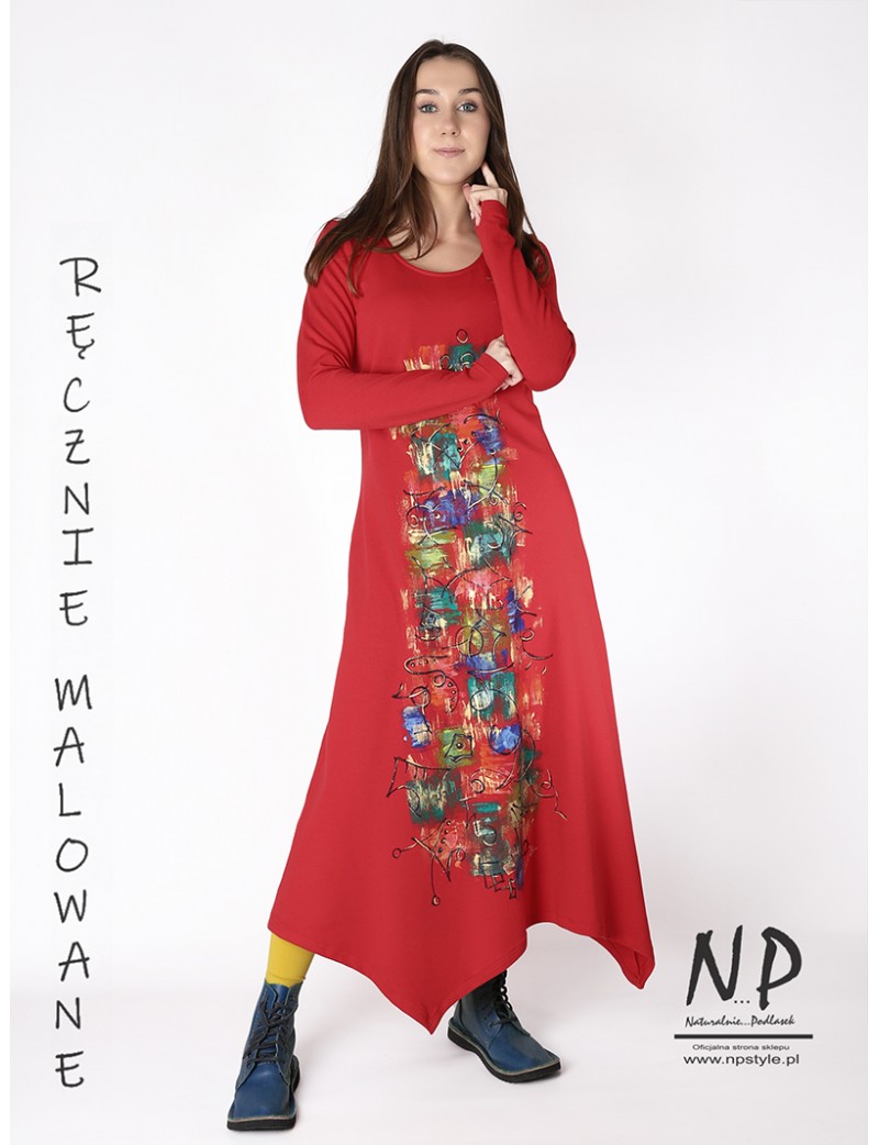 Red knit maxi dress - NP knit dress | Cracow