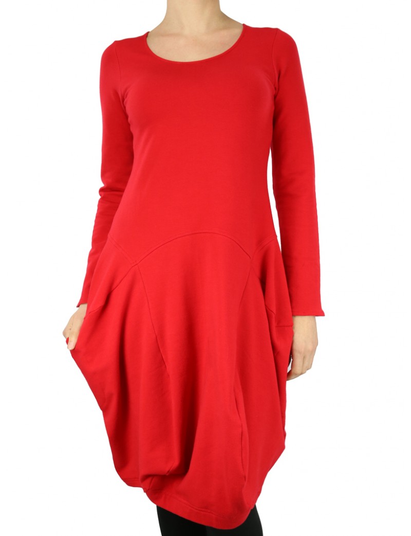 Red cotton dress