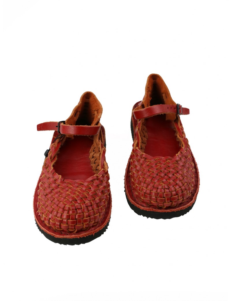 Czerwone sandały z rzemyków Trek