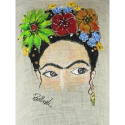 Linen blouse hand-painted "Frida"